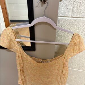 Yellow Floral Crop Top